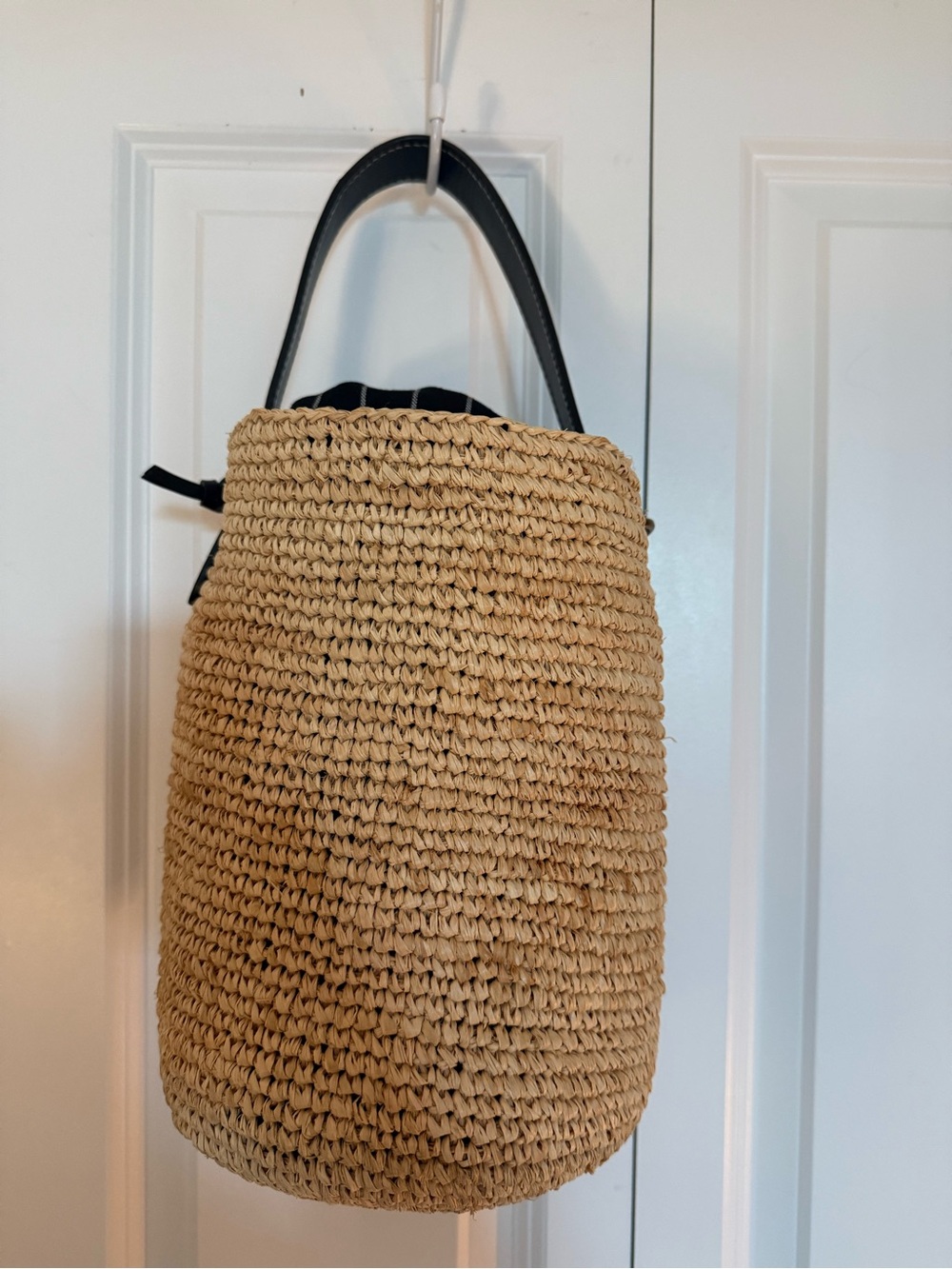 POLO Ralph Lauren Raffia Straw Bucket Tote Shoulder Bag Drawstring - Picture 5 of 7
